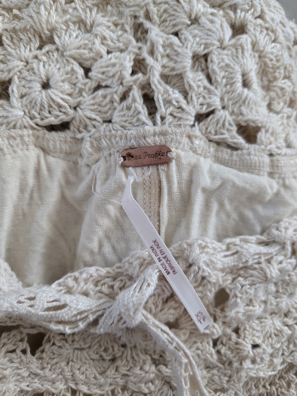 Free People Boho Crochet Midi Skirt in Beige - Picture 2 of 2